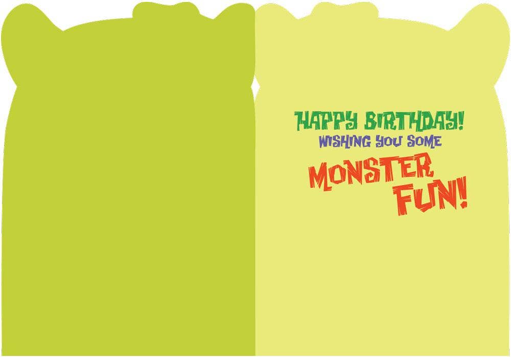 Paper House Productions - Wholesale Birthday Card - Googly-Eye Monster Flocked Card1