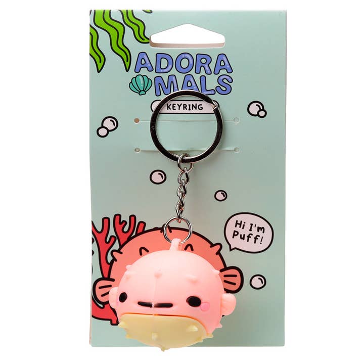 Puff the Puffer Fish Adoramals 3D PVC Keyring for wholesale by Puckator Ltd