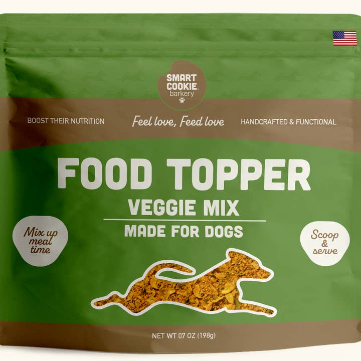 Veggie Dog Food Topper - 7oz for wholesale by Smart Cookie Barkery