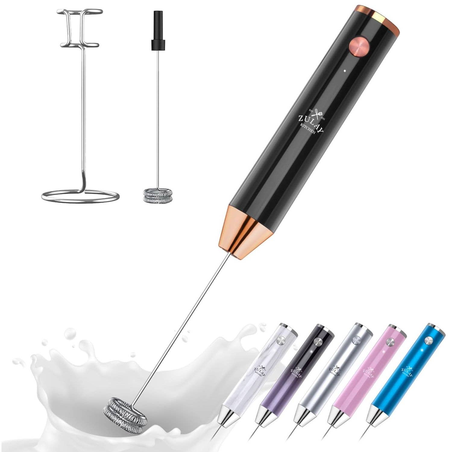 Zulay Kitchen - Vente Ustensile/gadget de cuisine - Lux Mousseur à Lait Rechargeable – 2 Vitesses, Étanche17