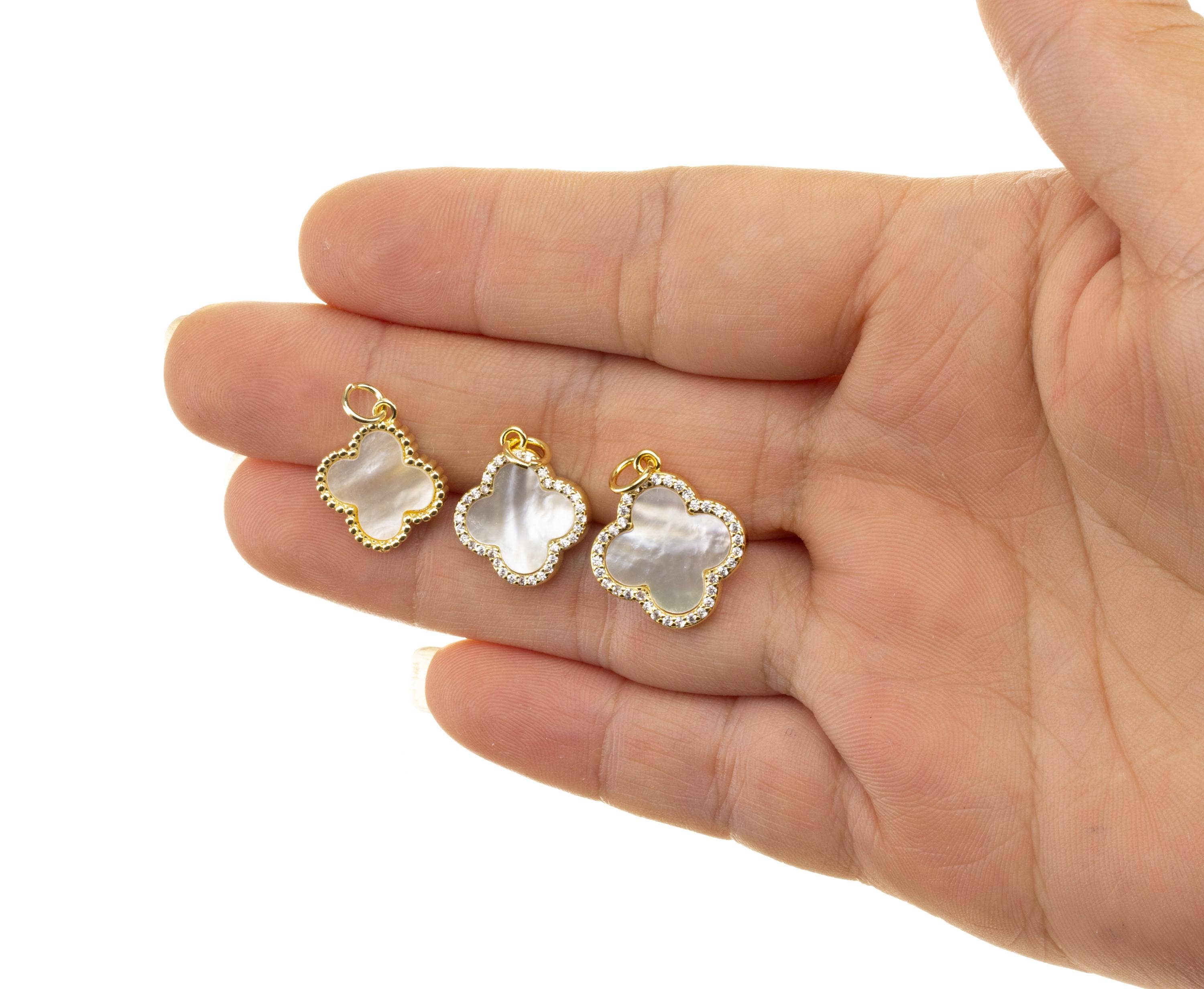 Jewel Pledge - Wholesale Individuele bedel/hanger - Parelmoer Klavertje Vier Bedel CPG783-1188-11904