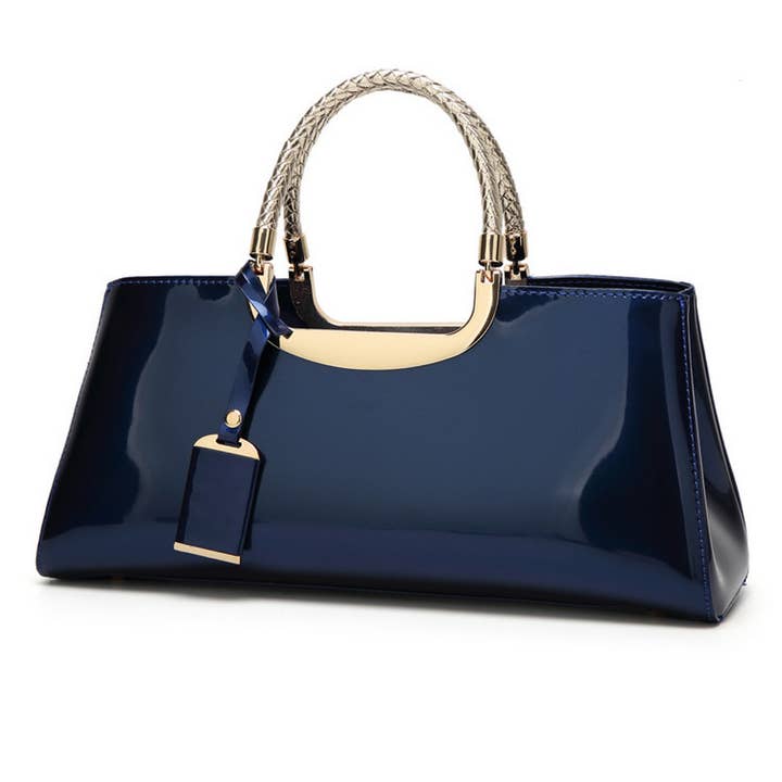 ACCITY - Wholesale Top Handle Bag - Women's - FASHIONABLE EVENING GLOSSY PATENT LEATHER TOTE_CWAB2635