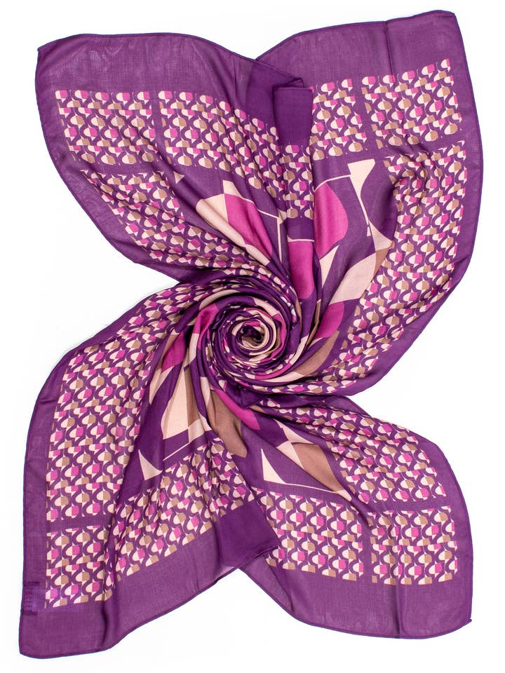 DIGITALTRYCKT GEOMETRISK SJAL, 100% MODAL, 90X180 CM, MAD för wholesale av Ayfee