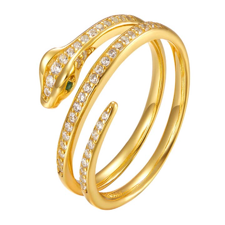 Zirconia ring - slange - 10 - forsølvet for engroshandel hos Buganto