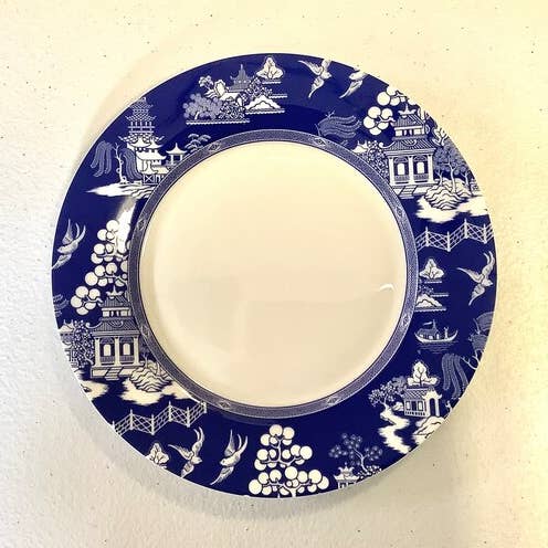 Beilagenteller Salat mit asiatischem Weidenrand, 20,3 cm, Blau für den Großhandel von All Little Cute Things