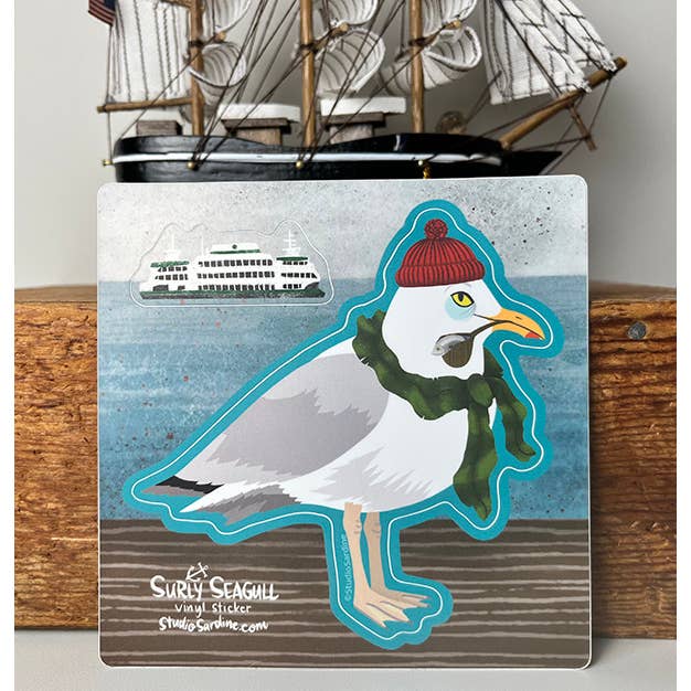 Feuille d'autocollants Helmsman Surly Seagull et Ferry Boat pour la vente par Studio Sardine