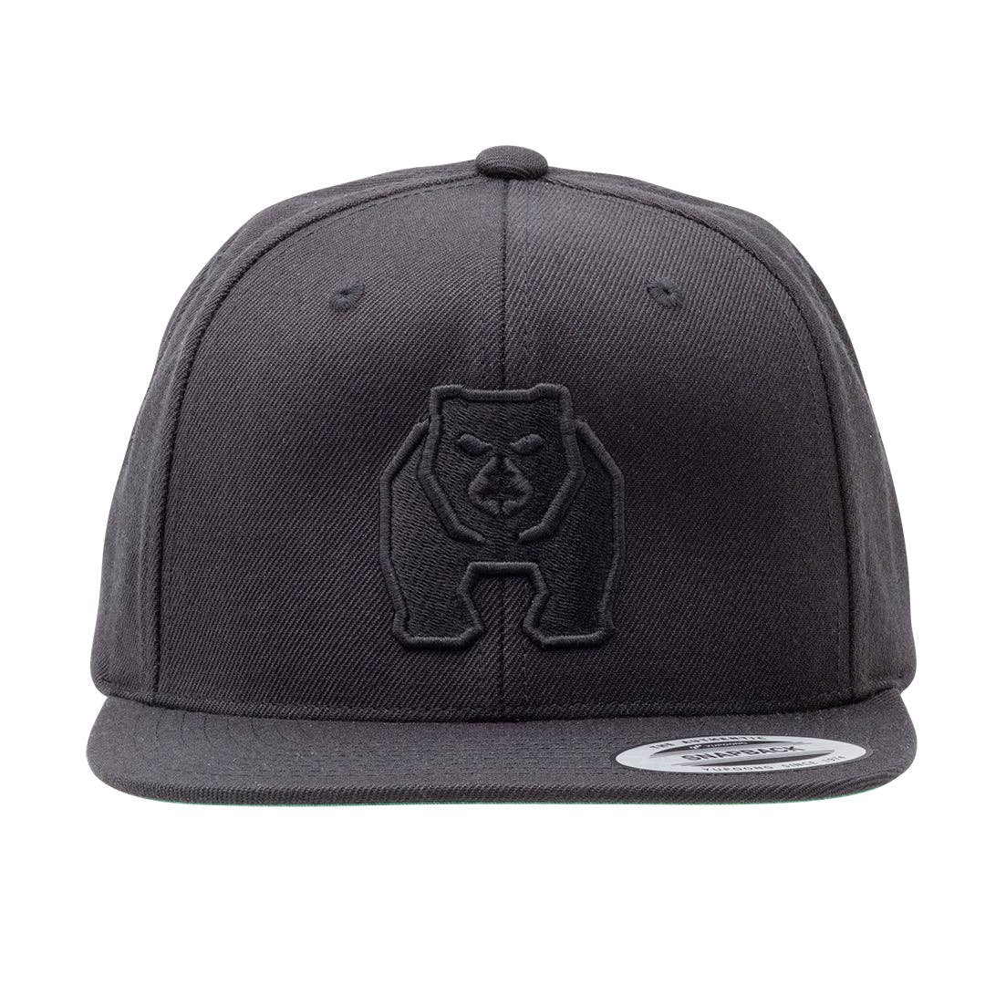 LitezAll - Wholesale Flat Brim Cap - Men's - Kodiak® Black Snapback Hat4