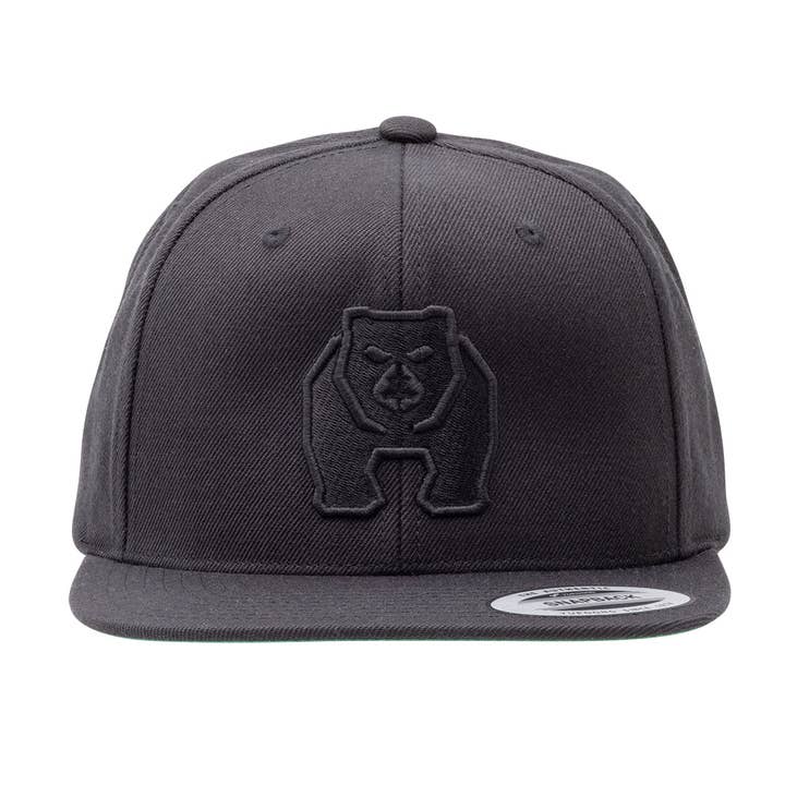 LitezAll - Wholesale Flat Brim Cap - Men's - Kodiak® Black Snapback Hat4