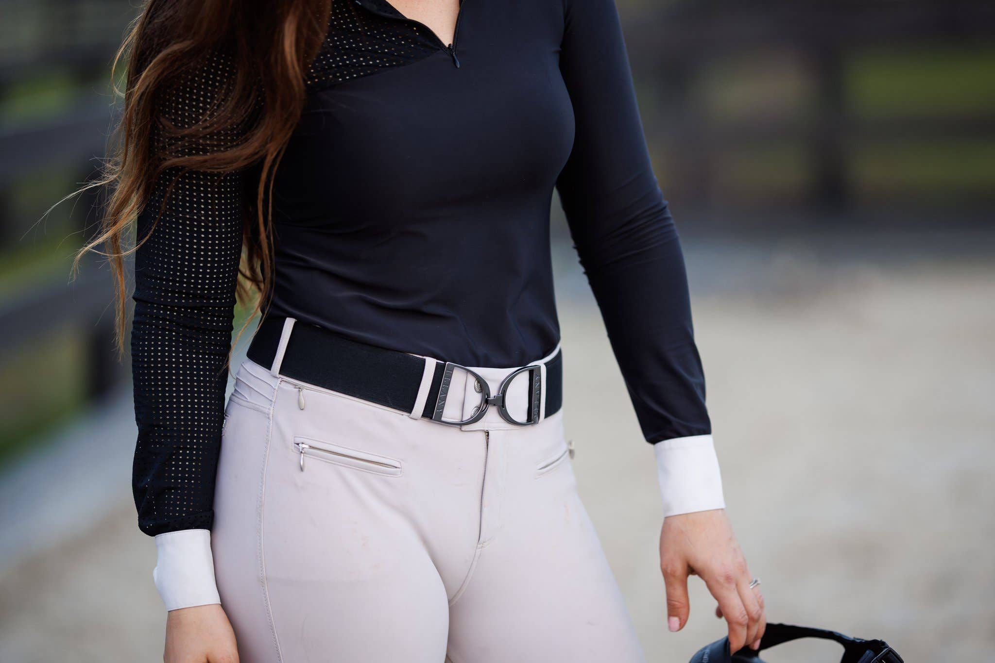 Huston x Ellany - Wholesale Belt - Women's - Black - 2" Gunmetal Stirrup Equestrian Elastic Belt2