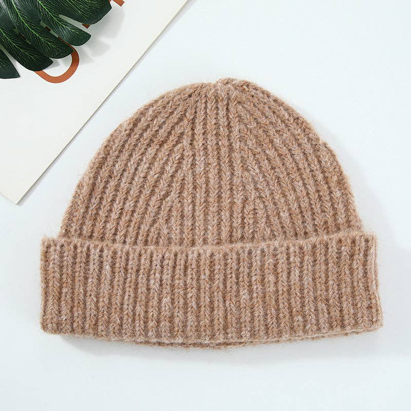 Dipped Shop - Wholesale Beanie - Women's - Simple Ribbed Solid Color Cuffed Knit Beanie DP25F6458
