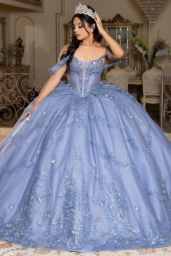 Babyfox Apparel - Wholesale Gown - Women's - Off the Shoulder Embellished Quinceanera Ball Gown6