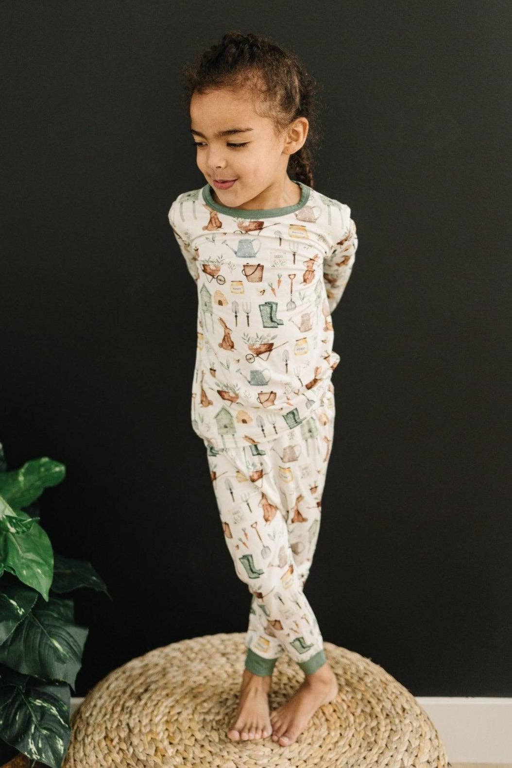 Little Joy Co. - Wholesale Sleepwear Set - Kids - Cottontail Garden 2pc Bamboo Pajama Set - Easter PJs Bunny7