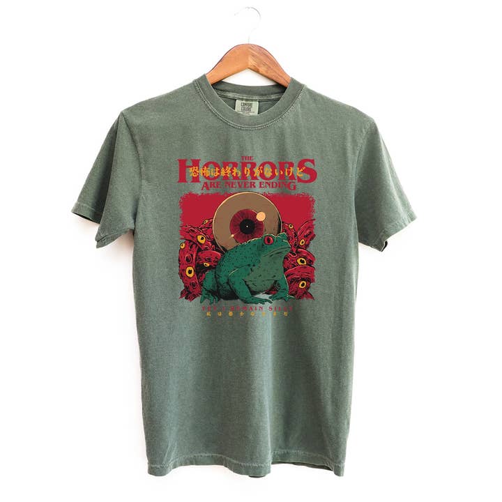 Blue Giraffe Inc - Wholesale Screen Printed T-Shirt - Women's - Horrors Are Never Ending Yet I remain Silly T-Shirt