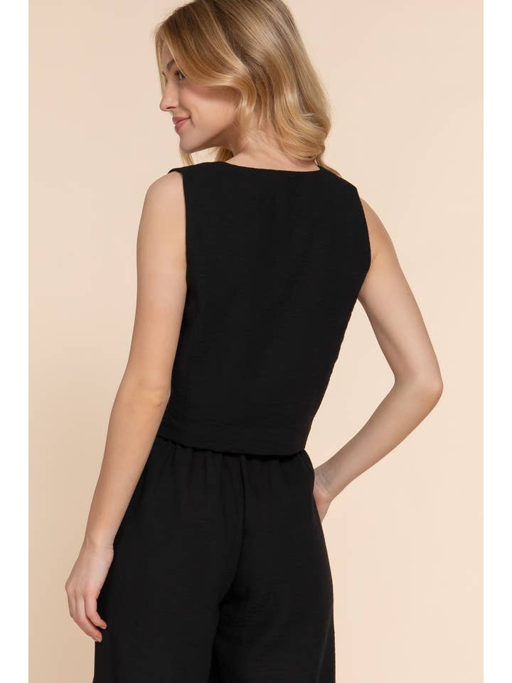 Active Basic | Active USA – wholesale Kostymväst – Dam – V-ringad väst med knäppning fram i linneeffekt1