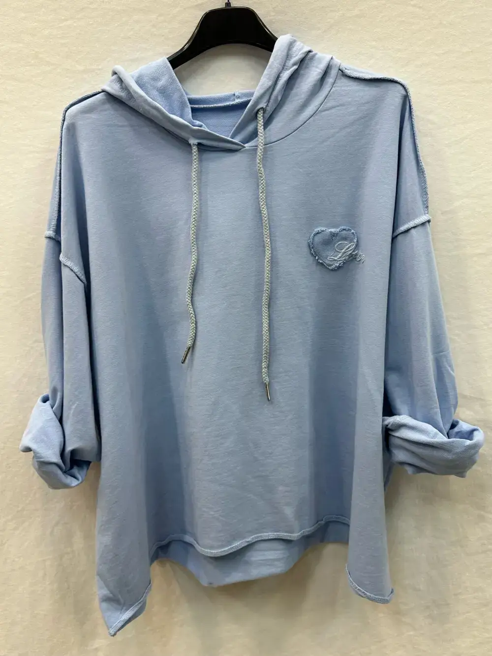 Mimi & Gogo – Großhandel Sweatshirt – Damen – Besticktes Patchwork-Sweatshirt Love, Einheitsgröße7