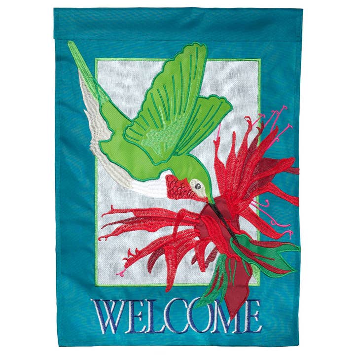 Bandera de jardín de bienvenida de colibrí para venta al por mayor de Dicksons