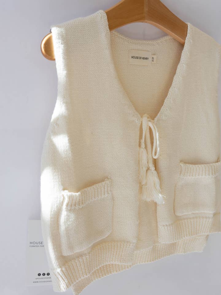 Gilet en tricot - Blanc pour la vente par House of Henry