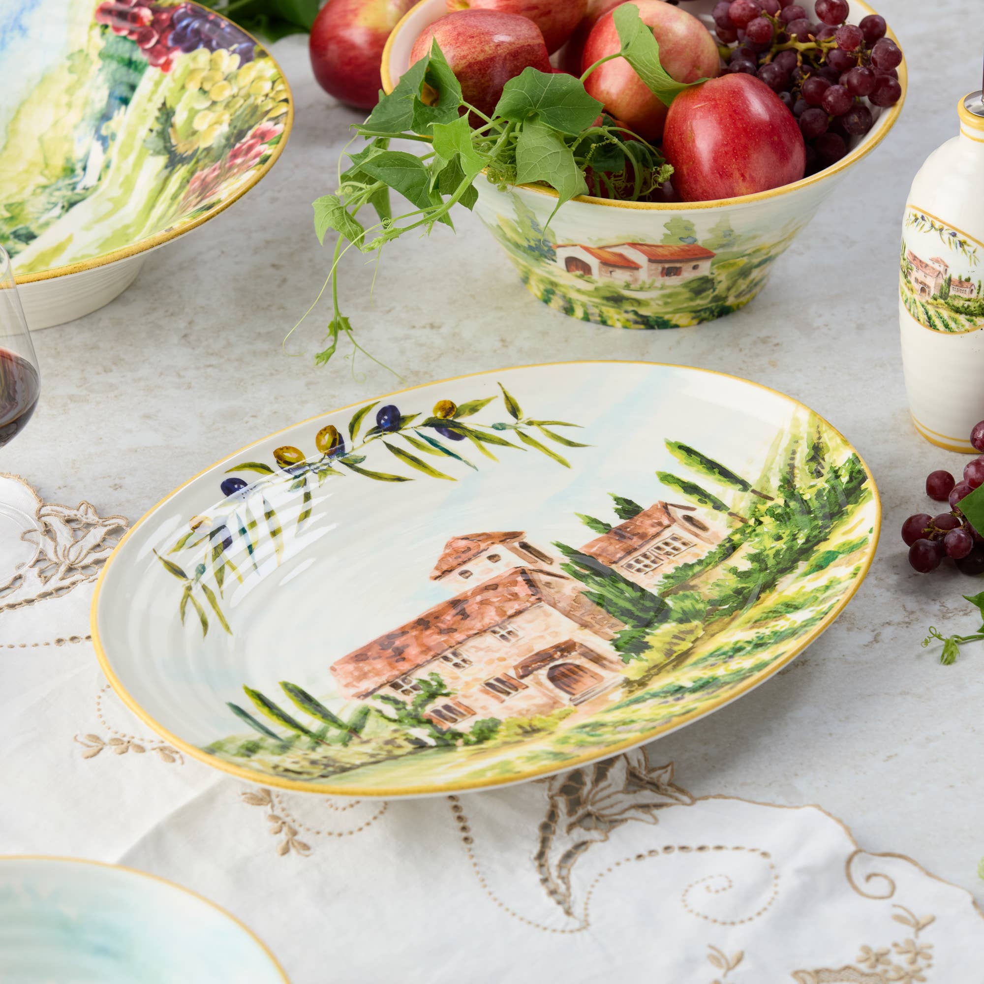 Certified International - Wholesale Platter - Tuscany Oval Platter 16in x 11.5in3