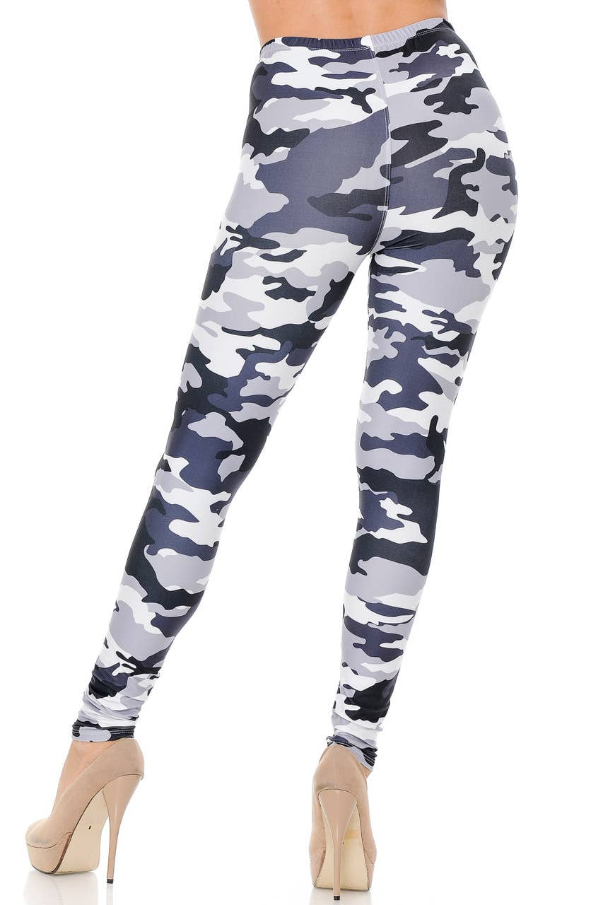 USA Fashion - Vente Legging tendance – femme - Legging de camouflage noir et blanc doux et crémeux1