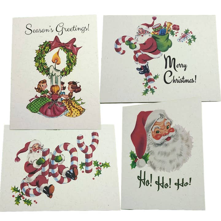 Superior Dry Goods - Wholesale Christmas Card - "Retro Christmas" Recycled Greeting Card Set of 12, Vintage2