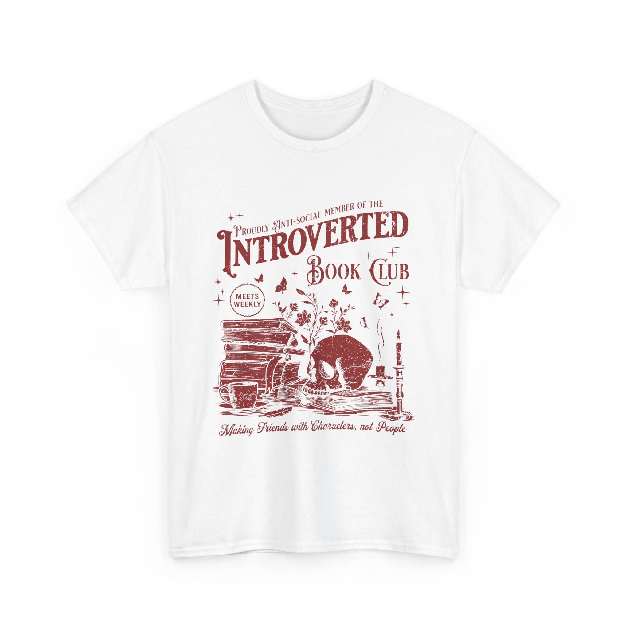 NVC Ecommerce LLC - Wholesale T-shirt met print - Dames - Introvert Boekclub Shirt, Liefhebber van Romantiek en Boeken2