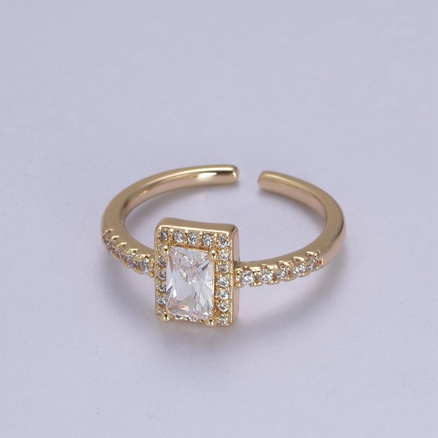 Aim Eternal - Wholesale Multi-Stone Ring - CZ 16k Gold Filled Princess Cut Diamond Cubic Bezel Set Ring Wedding Band Birthday Christmas Gift U-3100