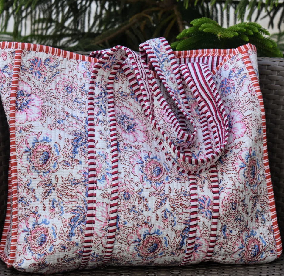 Assorted designs Quilted Block Print Tote Bags  for wholesale on Faire3