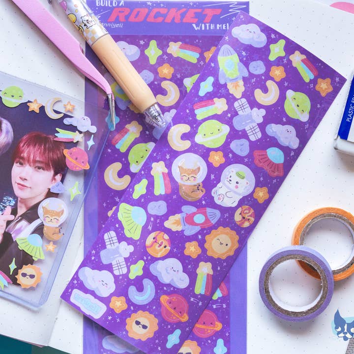 anniyell - Vendita all'ingrosso Adesivo - costruisci un razzo con me! Foglio adesivo decorativo