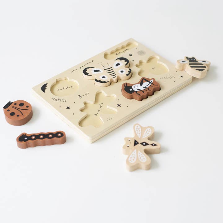 Wee Gallery - Wholesale Puzzle - Kids - Wooden Tray Puzzle - Bugs3