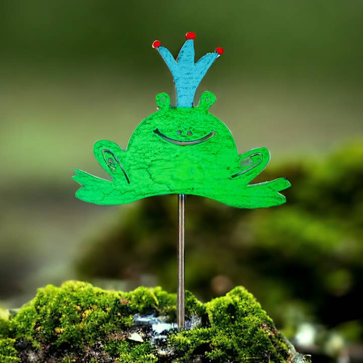 Whimsies – wholesale Garden/lawn stake – Frog plant stake outdoor metal garden stake summer Eco0
