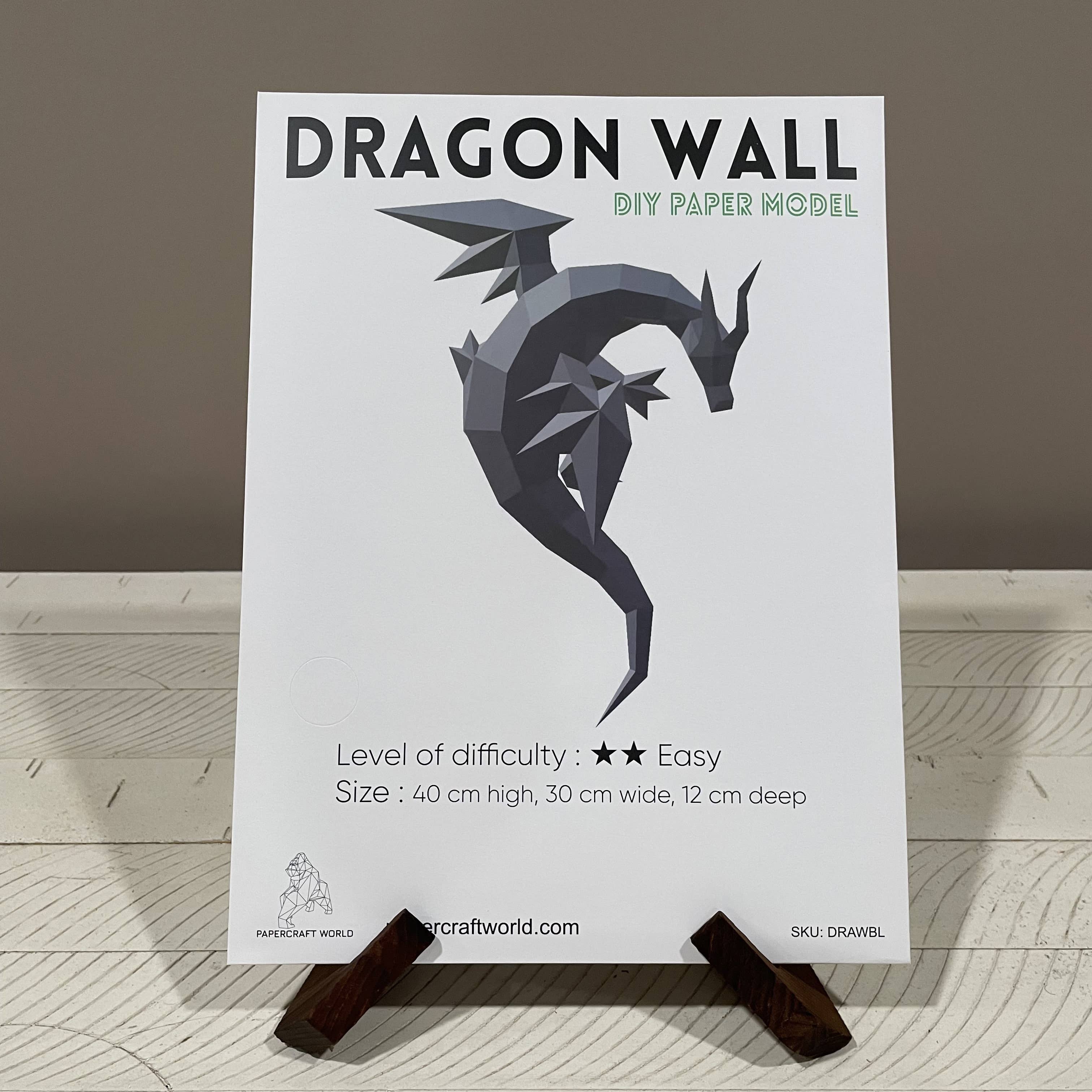 PAPERCRAFT WORLD - Vendita all'ingrosso Kit per lavoretti fai da te - Arte da parete origami 3D a forma di drago PAPERCRAFT WORLD8