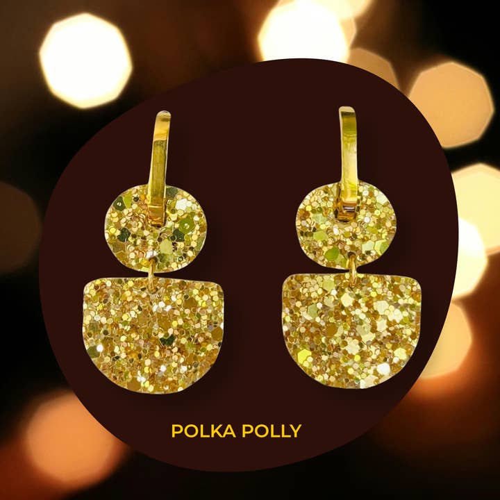 Glitzy Light Gold Dainty Hoops for wholesale by Polka Polly
