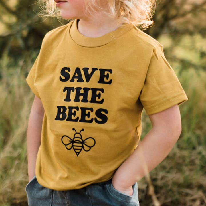 Save the Bees Kids Tshirt | Retro Graphic Pollinator Tee and other Purchase Wholesale save the bees. Free Returns & Net 60 Terms on Faire trending on Faire.