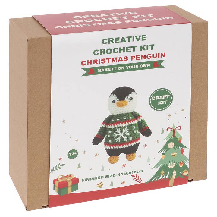 Joe Davies – wholesale Material för stickning/virkning – Kreativ virkad jultröja pingvin