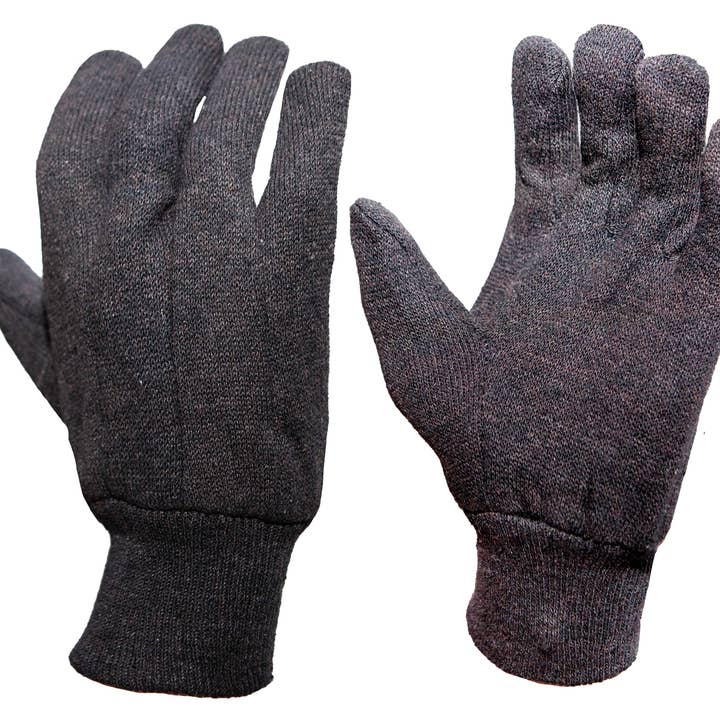 G & F Products - Wholesale Gloves - Unisex - Heavy Weight 9OZ. Brown Jersey Work Gloves, 12 pairs8