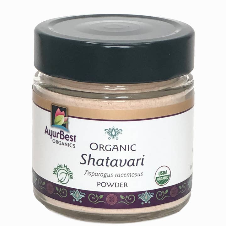 Komal Herbals, Inc - Wholesale Protein/Superfood Powder - Wholesale Spices & Herbs - Shatavari Powder, Organic 3.7oz (106.8g) Jar
