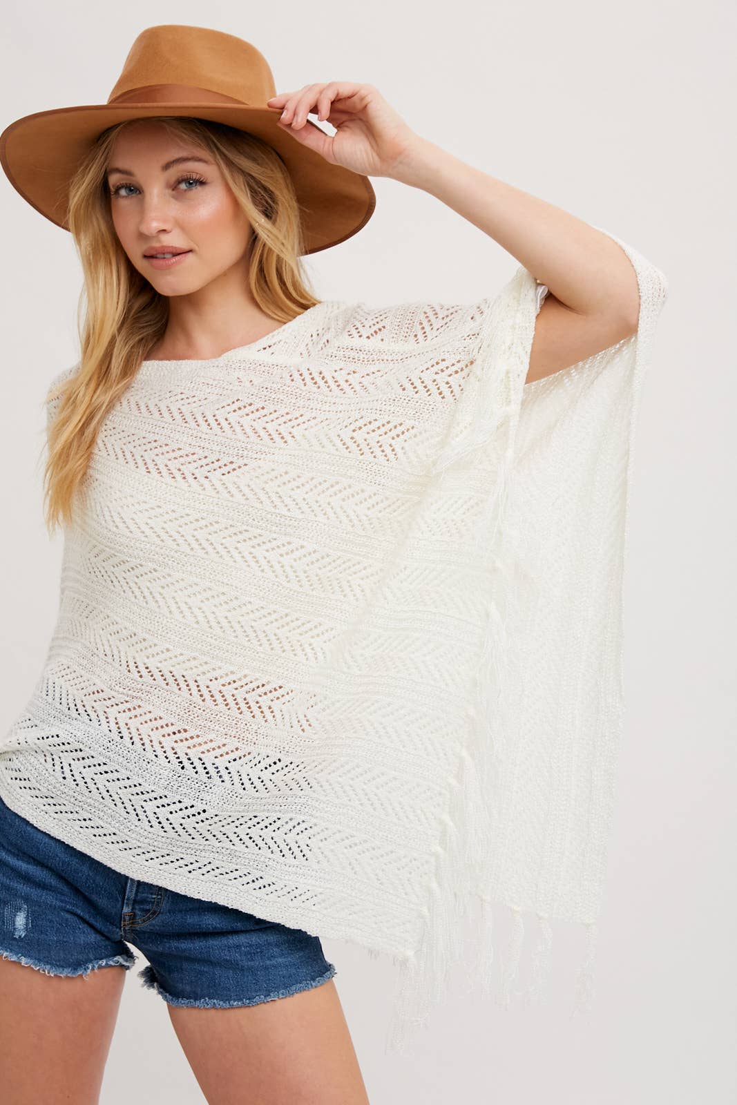 Bluivy – wholesale Poncho – Women's – OPEN-KNIT FRINGE PONCHO2