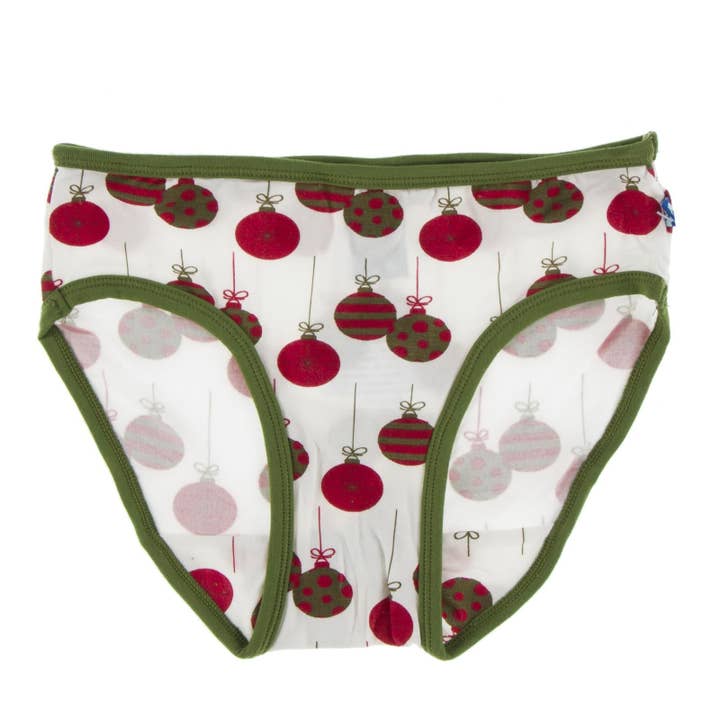 Print Underwear in Natural Ornaments with Moss Trim for wholesale by KicKee Pants