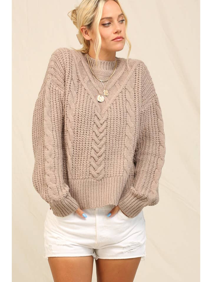 KyeMi - Wholesale Knit Sweater - Women's - Chunky Cable Knit Texture Sweater3