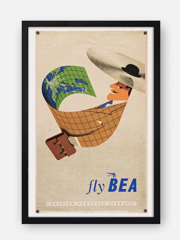 Fly Bea Reiseplakatdruck im Vintage-Stil für den Großhandel von The Curious Desk