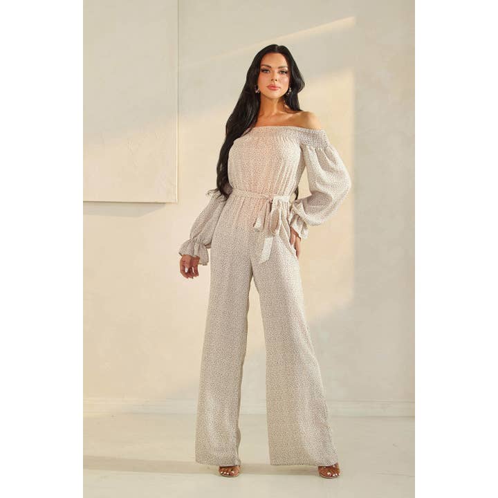 OFF SHOULDER NECKLINE JUMPSUIT for wholesale by The Sang