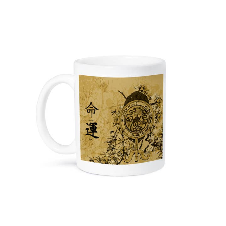 3dRose - Wholesale Coffee Mug - 3dRose, A Brown Oriental Scene With Oriental Writing Meaning Destiny and Luck, Mug8