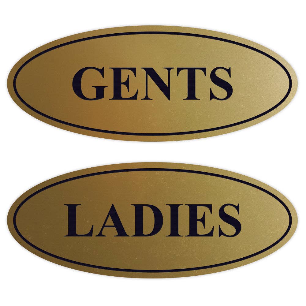 All Quality – wholesale Skylt – Ovala damskyltar för HERR toalettskyltar - 2-pack6