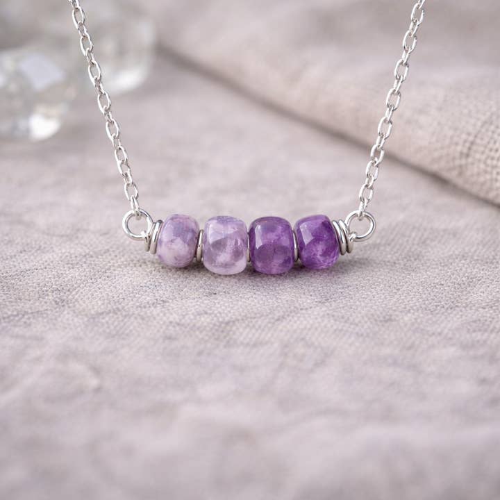 Stone Necklace – Amethyst (Sterling Silver) for wholesale by Pebble + Fern LLC