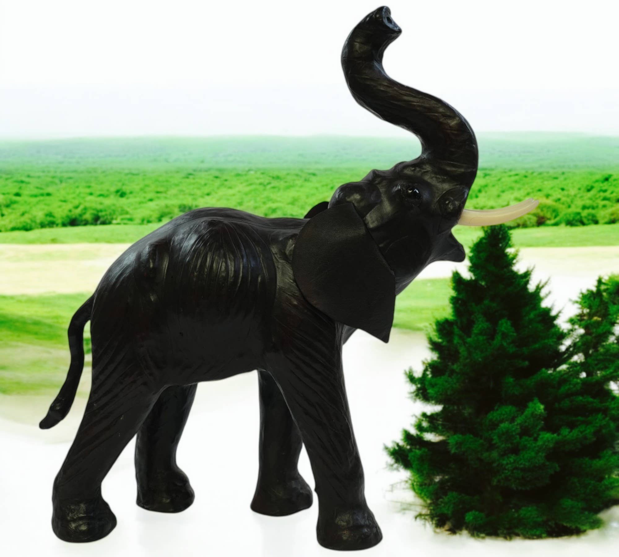Something wild - Wholesale Decorative Figurine - Handmade Leather Elephant Statue | Eco-Friendly Decor2