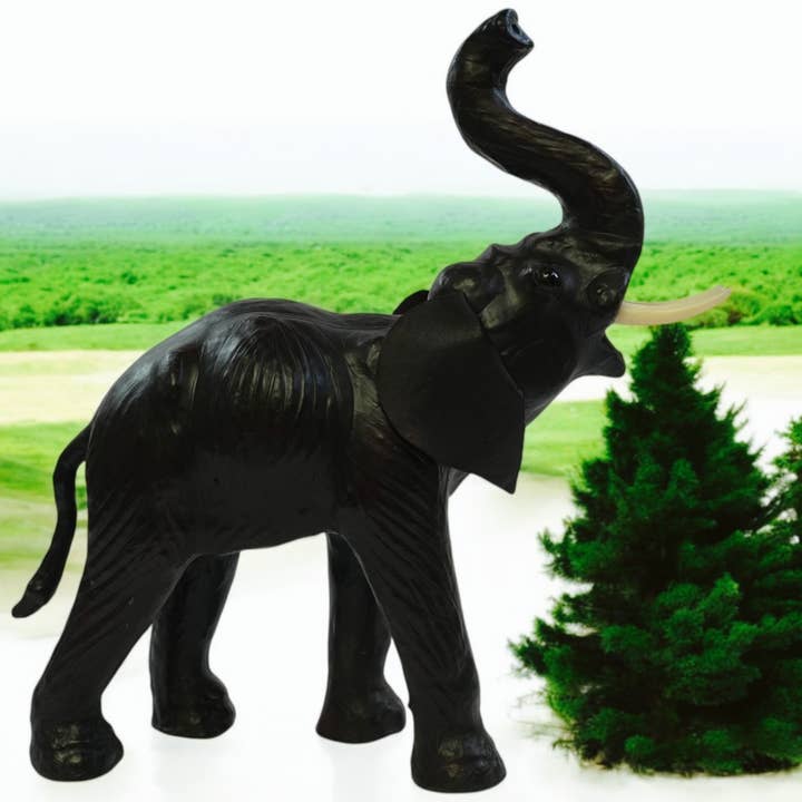 Something wild - Wholesale Decorative Figurine - Handmade Leather Elephant Statue | Eco-Friendly Decor2