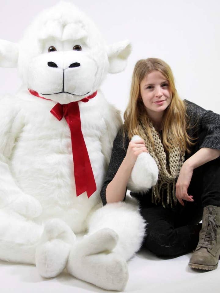 American Made White 6 Foot Giant Stuffed Gorilla 72 Inch for wholesale by Big Plush