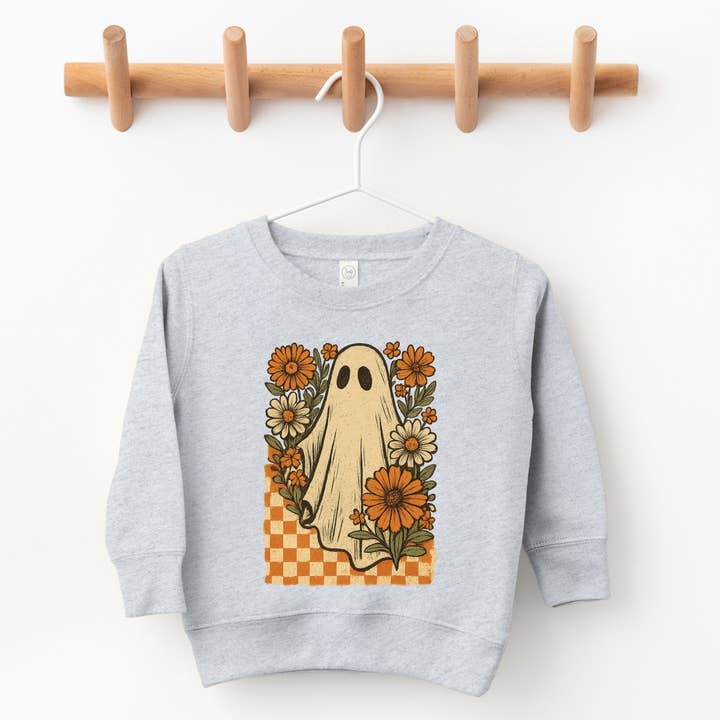 Kariertes Geister-Blumenmuster Vintage - Grafik-Sweatshirt für Kleinkinder und Grafik-Sweatshirt für Jugendliche für den Großhandel von The Juniper Shop Wholesale