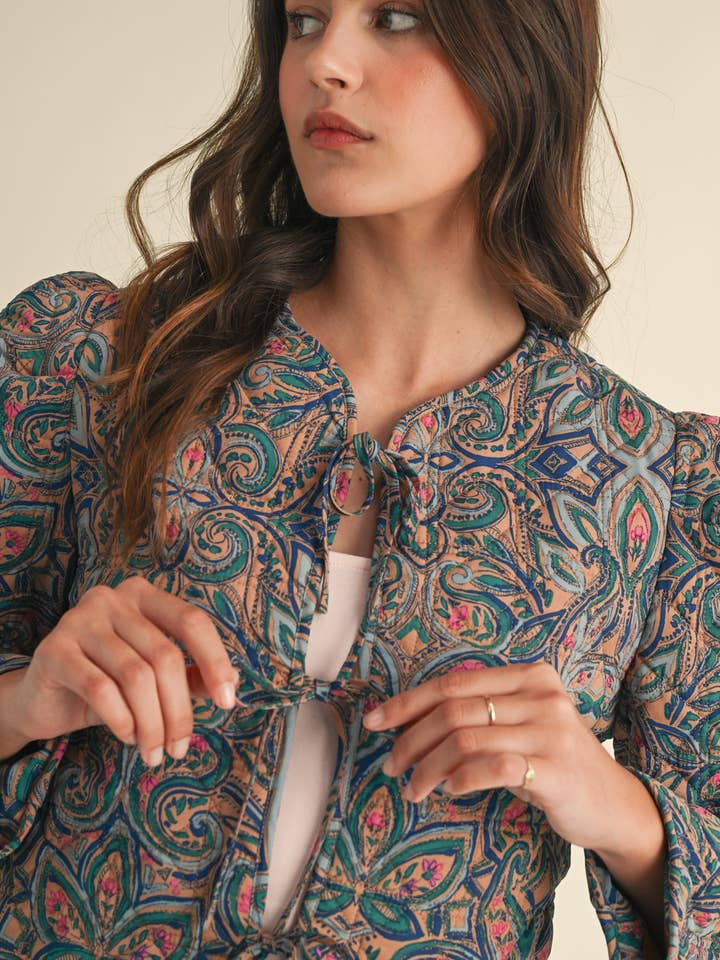 &MERCI - Wholesale Jacket - Women's - EXCLUSIVE PRINT QUILTED PAISLEY PRINT JACKET MJK36343