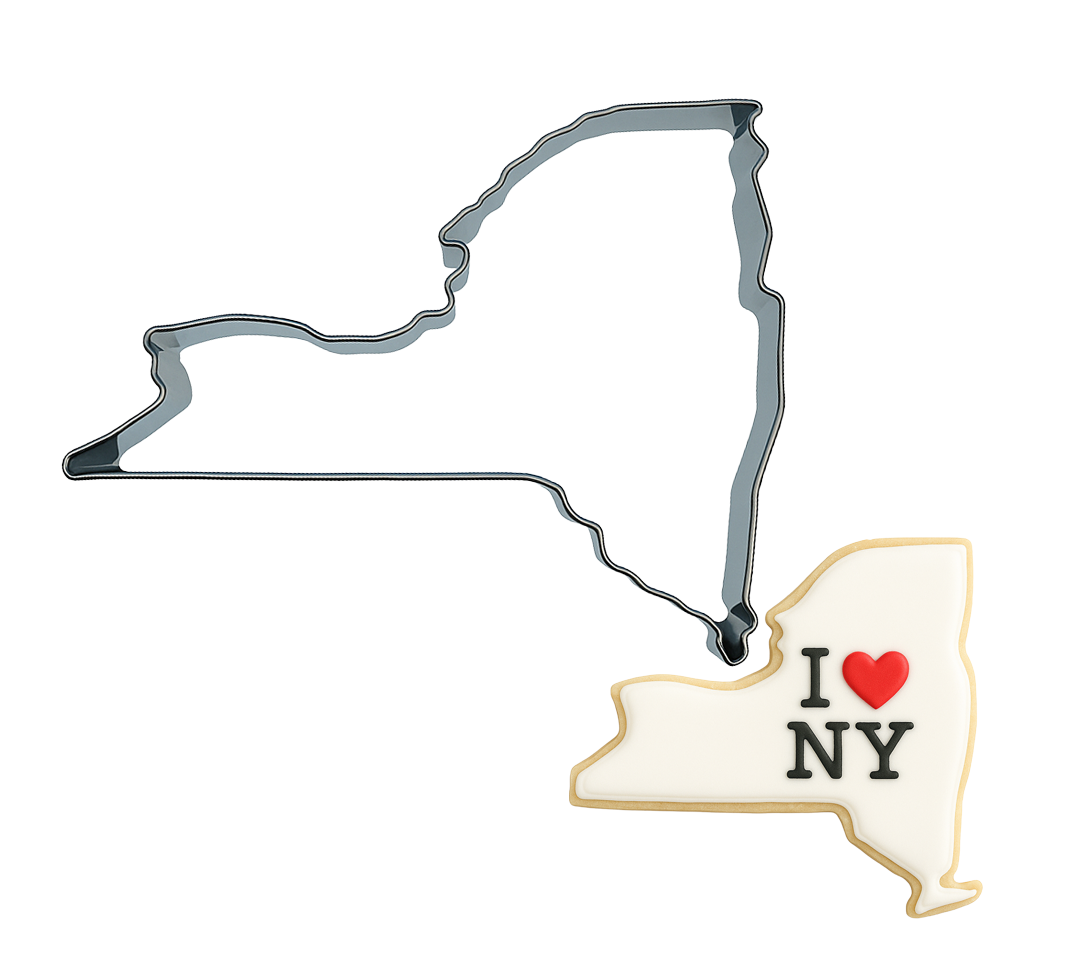 CookieCutter.com - Wholesale Cookie Cutter - State Of New York Tin Cookie Cutter 4 in B17920